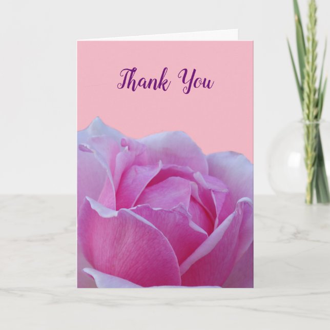 Carte Mariage Merci rose (Devant)