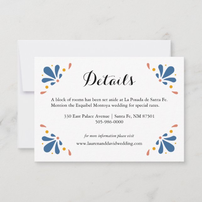 Carte Mariage mexicain Talavera (Devant)