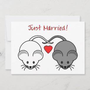Carte Mariage Mice noir blanc marié