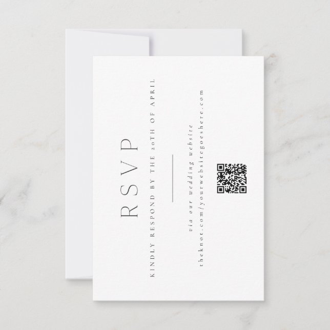 Carte Mariage minimal et élégant RSVP (Devant)