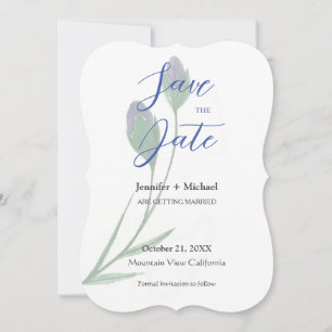 Carte Mariage Minimaliste Calligraphie Florale 