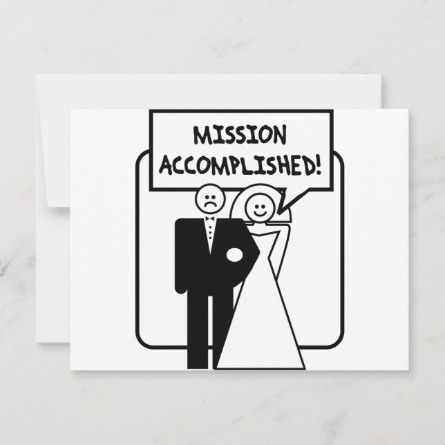 Carte Mariage "Mission accomplie" (Devant)