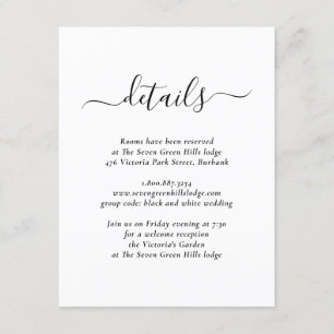 Carte Mariage moderne noir et blanc