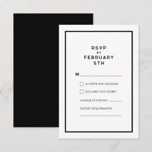 Carte Mariage monochrome minimal français chic RSVP