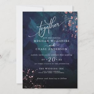 Carte MARIAGE   Moody Sapphire Blue Turquoise Jaspé