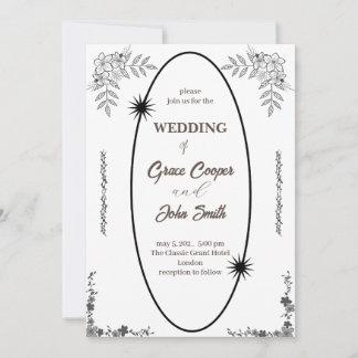 Carte mariage noir et blanc