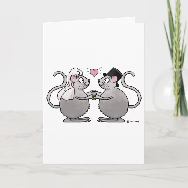Carte Mariage Nouvellement Mariés Anniversaire Souris Co (Devant)