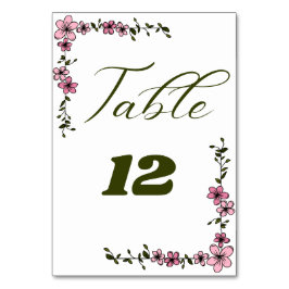 Carte Mariage Numéro de tableau