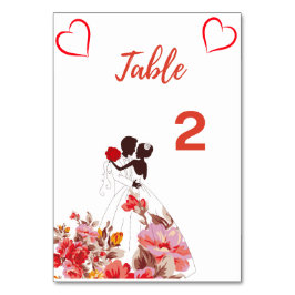 Carte Mariage Numéro de tableau