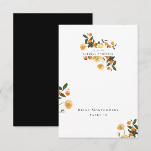 Carte Mariage Orange Citrus Floral