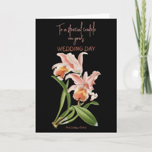 Carte Mariage Orchidées Roses