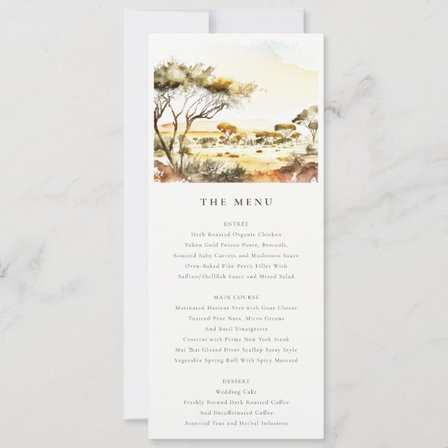 Carte Mariage Paysage Africain Aquarelle (Devant)