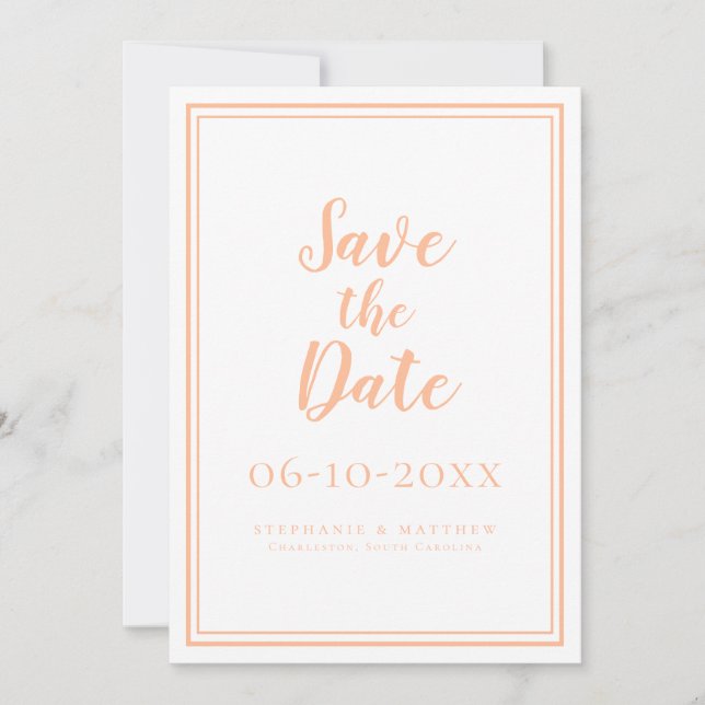 Carte Mariage Pêche Enregistrer La Date Annonces Minimal (Devant)