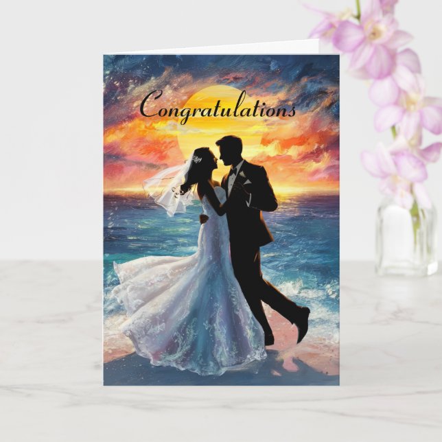 Carte Mariage personnalisé Silhouette Couple (Orchidée)