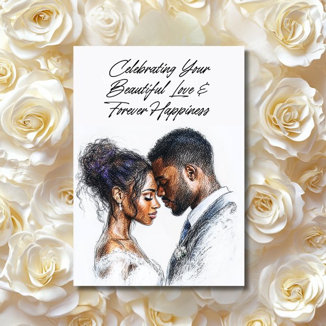 Carte Mariage personnalisée "Anneaux d'or et fleur (Wedding card)