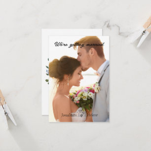 Carte Mariage photo de script moderne simple