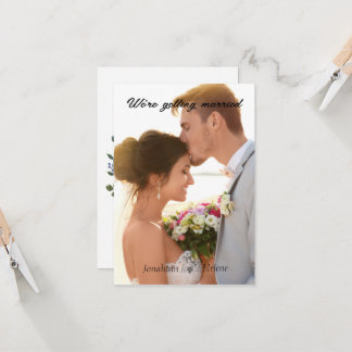 Carte Mariage photo de script moderne simple