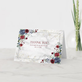 Carte Mariage photo floral bleu bleu clair Bourgogne
