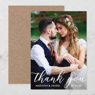 Carte mariage photo Merci Kraft