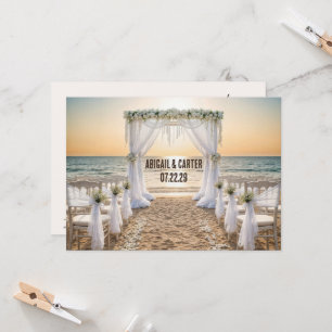 Carte Mariage plage Enregistrer la date