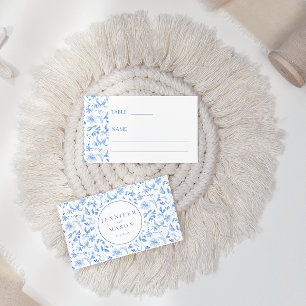 Carte mariage Plat Place en porcelaine bleue