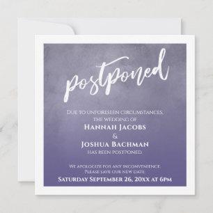 Carte Mariage Postponte Dusty Purple Ombre Texturé