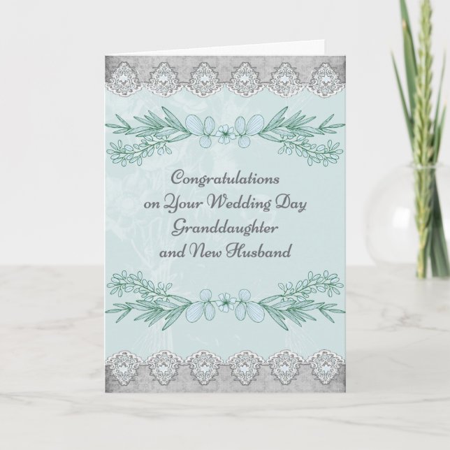 Carte Mariage pour la petite-fille et le nouveau m (Devant)