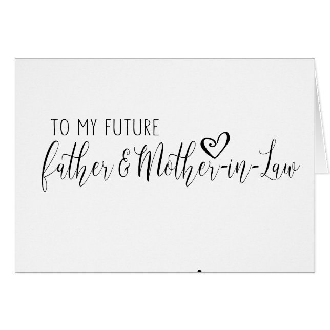 Carte mariage pour le futur Père et belle-mère (Devant horizontal)