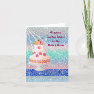 Carte mariage pour mariée et chambre avec gâteau