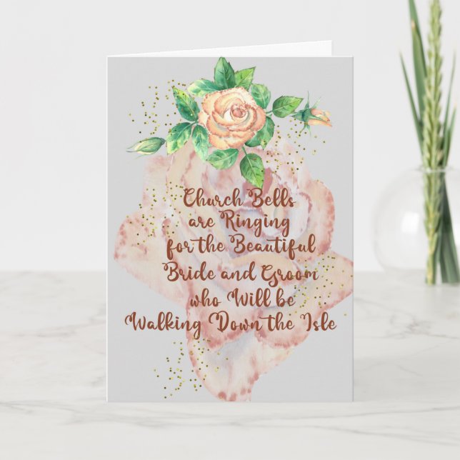 Carte mariage pour mariée et groom Touch de cuivre (Devant)