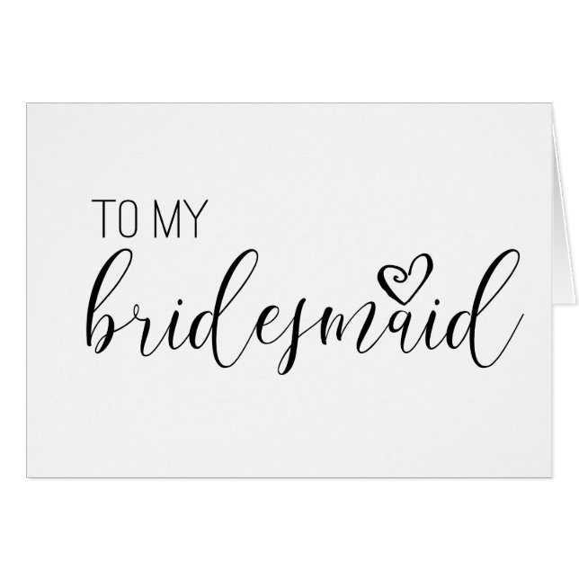 Carte mariage pour TO MY bridesmaid (Devant horizontal)