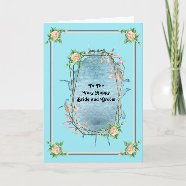 Carte mariage pour une mariée et une chambre heure (Devant)