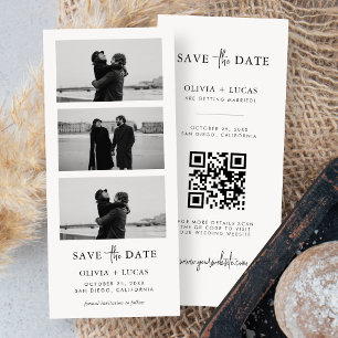 Carte Mariage QR Code  De La Bande Photo Moderne Enregis