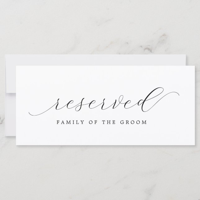 Carte Mariage Réservé Chaise Signer | Famille de la cham (Devant)