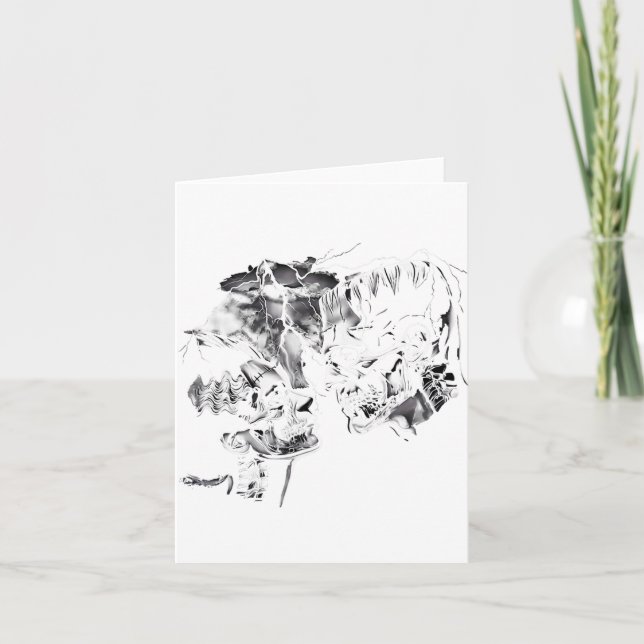 Carte Mariage Rétro de Monstre de Frankenstein et sa Mar (Devant)