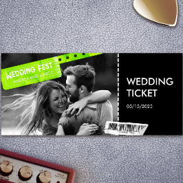 Carte Mariage Rock and Roll Billetterie Concert Boarding