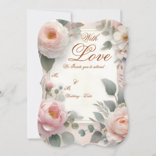 Carte Mariage romantique dans le jardin