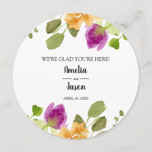 Carte Mariage rond Merci plaque de dîner