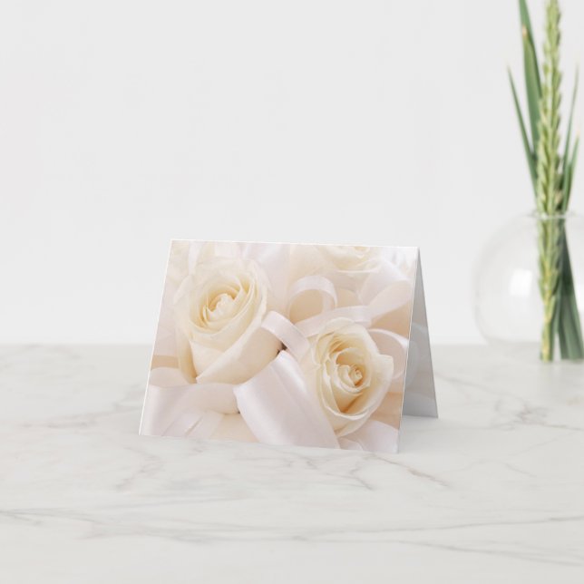 Carte Mariage rose crème blanche (Devant)