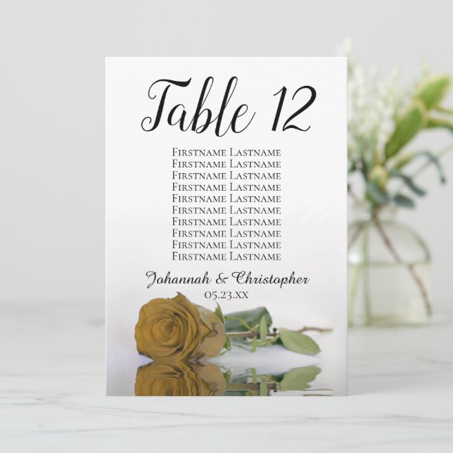Carte Mariage Rose Gold Ochre Tableau de siège Grande (Debout devant)