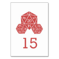 Carte Mariage rouge D20 Dice