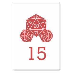 Carte Mariage rouge D20 Dice