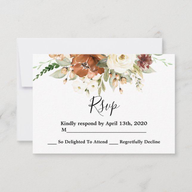 Carte mariage RSVP Automne (Devant)