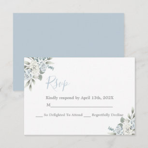 Carte mariage RSVP Dusty Blue Floral
