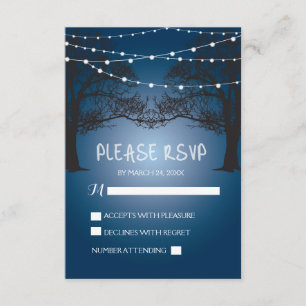 Carte mariage RSVP moderne à chaîne et arbre