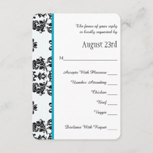 Carte Mariage RSVP Paris Tour Eiffel Turquoise