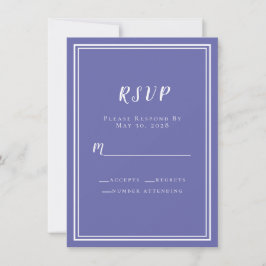 Carte Mariage RSVP Periwinkle Bue Chic Moderne minimalis