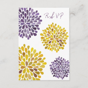 Carte Mariage RSVP Purple Yellow Floroms