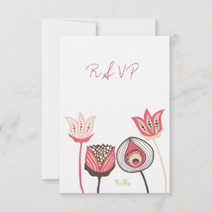 Carte Mariage RSVP Rose & Green Floroms