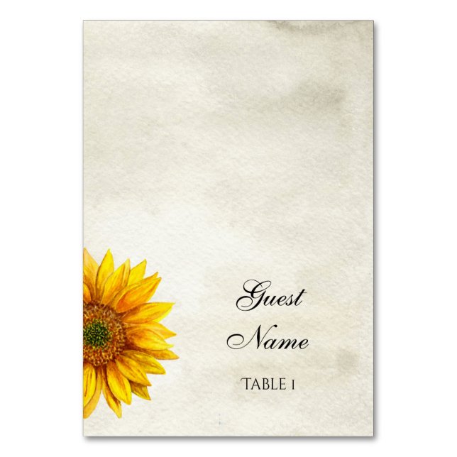 Carte mariage rustique. Carte d'invité Sunflower (Par défaut)